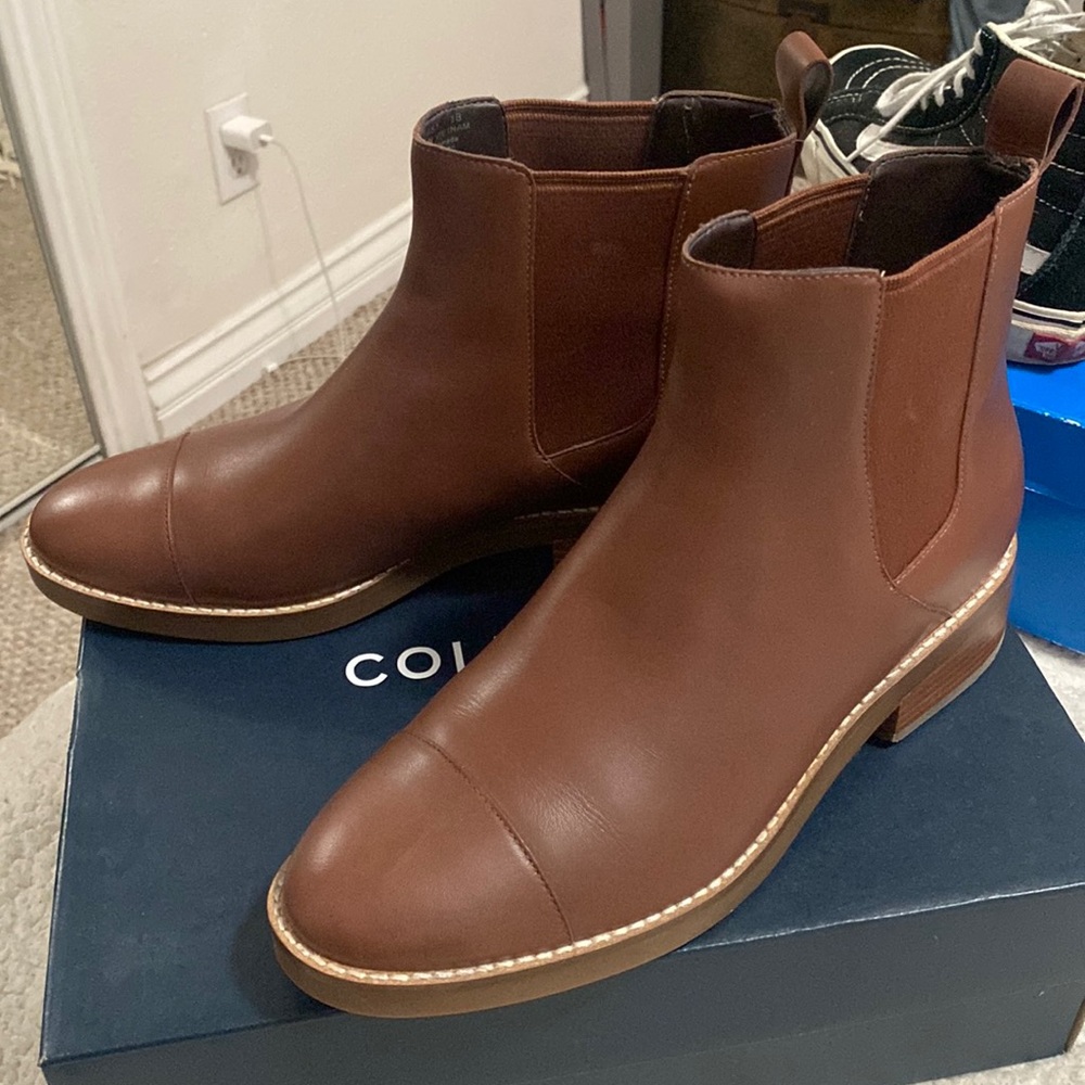 Cole Haan brown leather boots